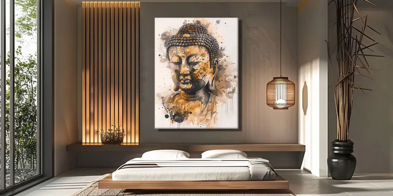 Tableau de Bouddha, une parfaite inspiration déco nature pour une chambre zen.