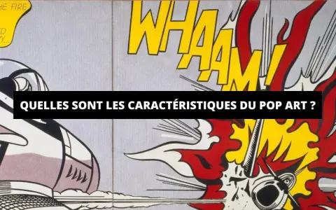 Explosion "WHAAAM!" dans le style de Roy Lichtenstein art, avec un avion et des flammes vives.