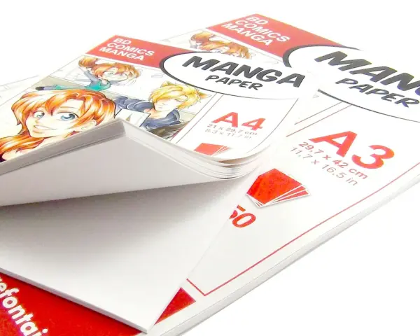 Packs de papier pour feutre alcool, idéal pour vos créations manga. Format A4 et A3.