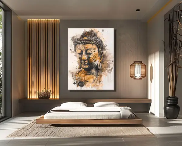 Tableau de Bouddha, une parfaite inspiration déco nature pour une chambre zen.