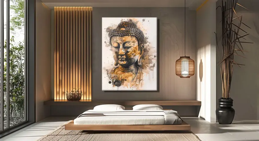 Tableau de Bouddha, une parfaite inspiration déco nature pour une chambre zen.