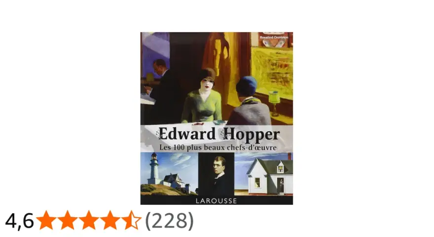 Couverture du livre "Edward Hopper : Les 100 plus beaux chefs-d'œuvre", présentant des scènes emblématiques de ses œuvres.