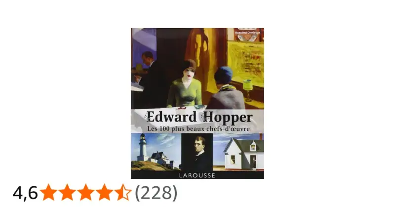 Couverture du livre "Edward Hopper : Les 100 plus beaux chefs-d'œuvre", présentant des scènes emblématiques de ses œuvres.
